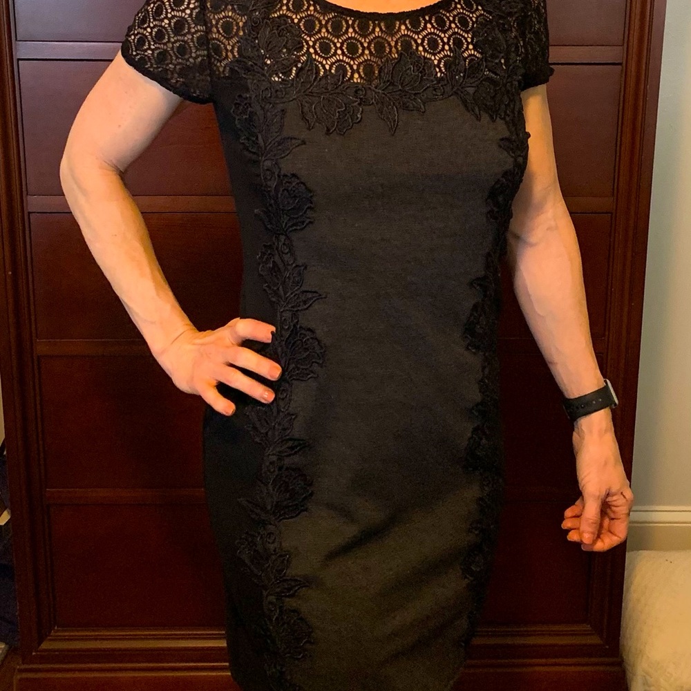 Lace Trim Knit Dress